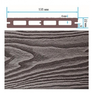 Террасная доска Terrapol Смарт 3D Пустотелая с пазом Черное дерево