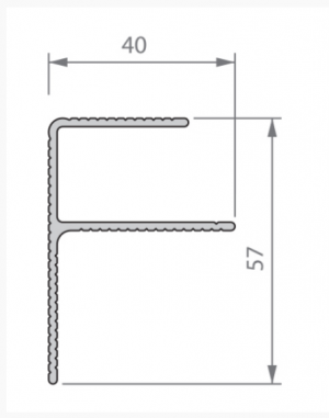 Стартовый F профиль TWINSON Terrace 40х65x6000 мм