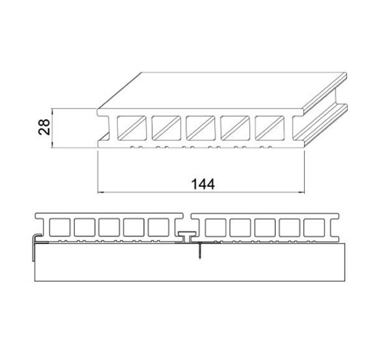 Террасная доска из ДПК Savewood Fagus радиальный распил бежевый
