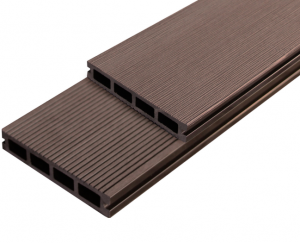 Доска террасная из ДПК Outdoor вельвет/браш Коричневый микс