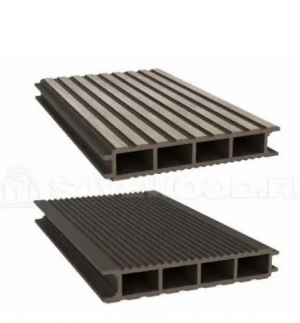 Террасная доска из ДПК Savewood Ulmus узкий вельвет темно-коричневый